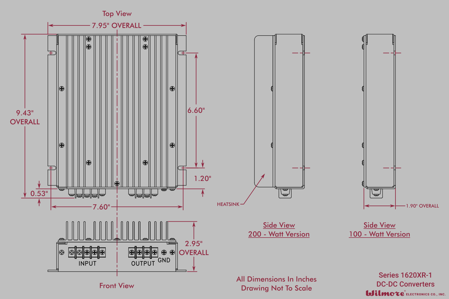 Series 1620XR-1 Product Dimensions